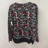 SPANNER WOMEN'S SWEATER grey black red animal print XS
