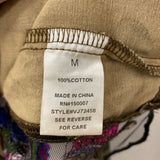 WOMEN'S DENIM JACKET green brown pink M