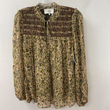 BA&SH WOMEN'S BLOUSE/SHIRT beige brown green L