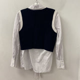 SANDRO WOMEN'S BLOUSE/SHIRT white navy red S