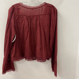 FREE PEOPLE WOMEN'S BLOUSE/SHIRT burgundy S