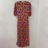 DIANE von FURSTENBERG WOMEN'S DRESS magenta blue yellow L