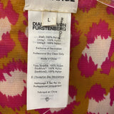 DIANE von FURSTENBERG WOMEN'S DRESS magenta blue yellow L