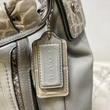 COACH WOMEN'S BAG grey, python trim