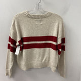 AMERICAN EAGLE WOMEN'S SWEATER cream red XS