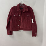 7 FOR ALL MANKIND WOMEN'S DENIM JACKET burgundy XS