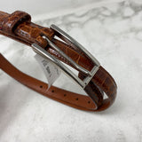 COLE HAAN WOMEN'S BELT brown silver L