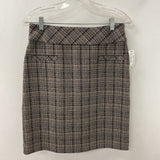 OLSEN WOMEN'S SKIRT cream black plaid S/6