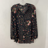 REITMANS WOMEN'S BLOUSE/SHIRT black red green floral L/Xl