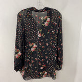 REITMANS WOMEN'S BLOUSE/SHIRT black red green floral L/Xl