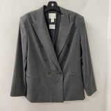 H&M WOMEN'S BLAZER/JACKET grey pinstripe M