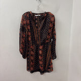 ZARA WOMEN'S DRESS black orange print M