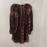 ZARA WOMEN'S DRESS black orange print M