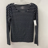 TALBOTS WOMEN'S TOP black silver XS