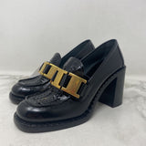 PRADA WOMEN'S HEELS black gold 37