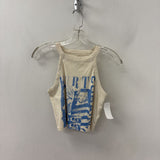 AMERICAN EAGLE WOMEN'S TANK/CAMI cream blue L