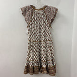 VERONICA BEARD WOMEN'S DRESS white tan green pink 8