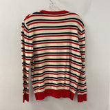 ZARA WOMEN'S SWEATER cream red navy M