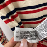 ZARA WOMEN'S SWEATER cream red navy M