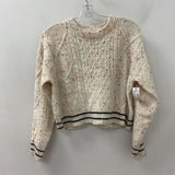 JOHN + JENN WOMEN'S SWEATER white pink multi XS
