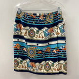 TALBOTS WOMEN'S SKIRT blue navy white orange 12
