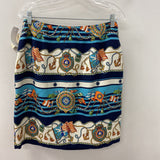 TALBOTS WOMEN'S SKIRT blue navy white orange 12