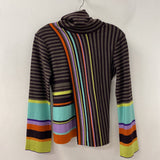 KENZO WOMEN'S SWEATER taupe eggplant orange purple mint M