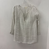 EILEEN FISHER WOMEN'S BLOUSE/SHIRT white grey M
