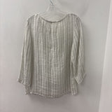 EILEEN FISHER WOMEN'S BLOUSE/SHIRT white grey M