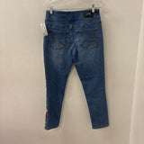 JOSEPH RIBKOFF WOMEN'S JEANS blue with multi paint 8