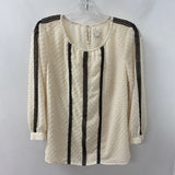 J CREW WOMEN'S BLOUSE/SHIRT cream black 4