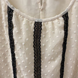 J CREW WOMEN'S BLOUSE/SHIRT cream black 4