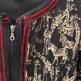 cj banks WOMEN'S PLUS TOP black red cream multi animal print 2X