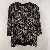 cj banks WOMEN'S PLUS TOP black red cream multi animal print 2X