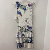 michael tyler WOMEN'S DRESS white multi colour print XS