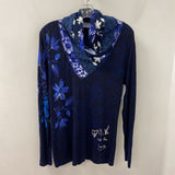 DESIGUAL WOMEN'S TOP navy with multi colour print XL
