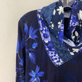 DESIGUAL WOMEN'S TOP navy with multi colour print XL
