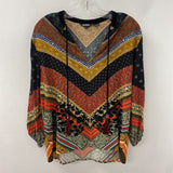 DESIGUAL WOMEN'S BLOUSE/SHIRT black multi colour print L