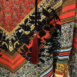 DESIGUAL WOMEN'S BLOUSE/SHIRT black multi colour print L