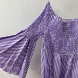 L'AGENCE WOMEN'S BLOUSE/SHIRT purple white M