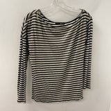 LUI JO WOMEN'S TOP white black silver stripe S38