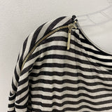 LUI JO WOMEN'S TOP white black silver stripe S38