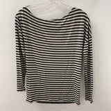 LUI JO WOMEN'S TOP white black silver stripe S38