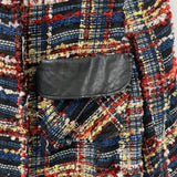 SMYTHE WOMEN'S BLAZER/JACKET navy red yellow silver plaid 6