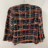 SMYTHE WOMEN'S BLAZER/JACKET navy red yellow silver plaid 6