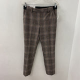 H&M WOMEN'S PANTS brown orange plaid 8