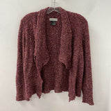 PARKHURST WOMEN'S CARDIGAN flecked dark pink boucle M