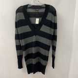 Club Monaco WOMEN'S SWEATER grey black stripe S