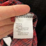PAPILLON WOMEN'S TOP black with red plaid XL