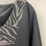 LENNIE for nina leonard WOMEN'S DRESS black grey animal print L